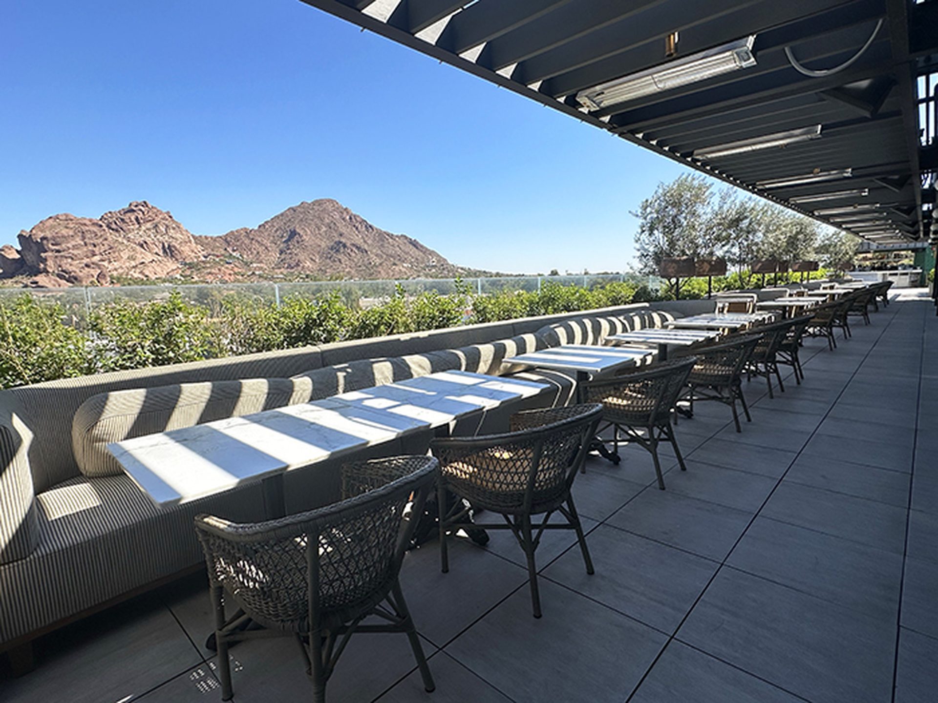 Camelback Mountain from the patio at théa